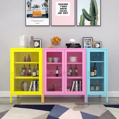 Красочный шкаф хранения угла домашнего офиса bookcase с двойными дверями